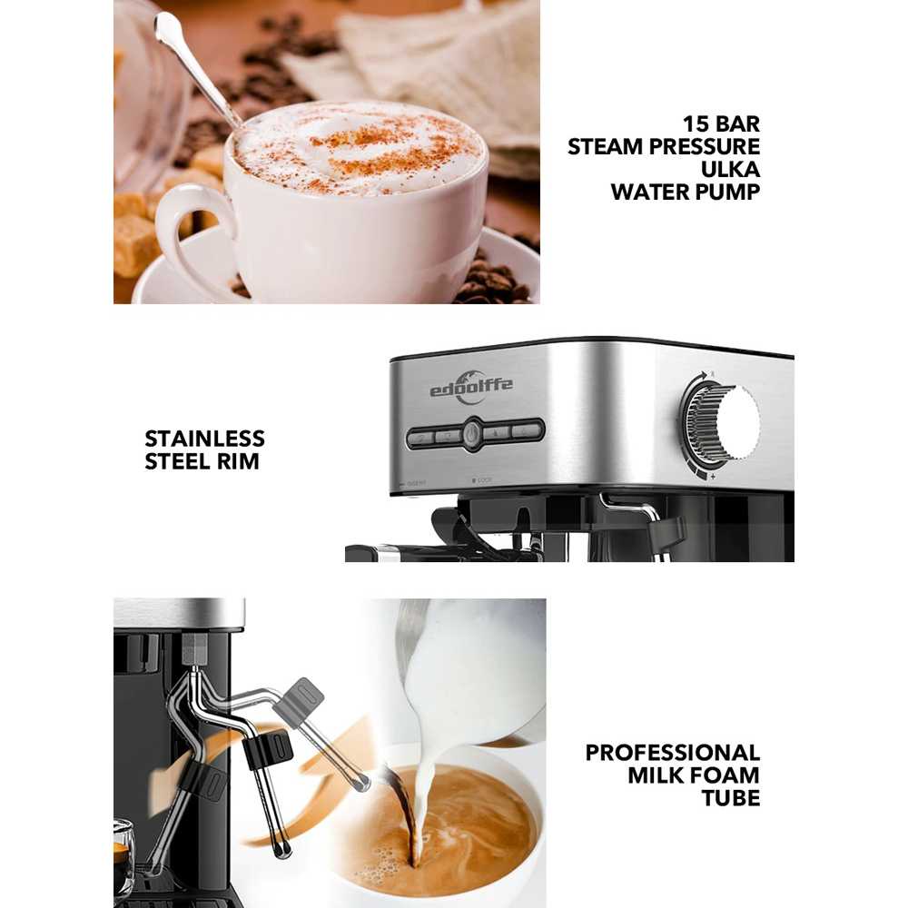 IDN TOOLS - Edoolffe Mesin Kopi Semi Automatic Italian Coffee 15 Bar - MD-2009