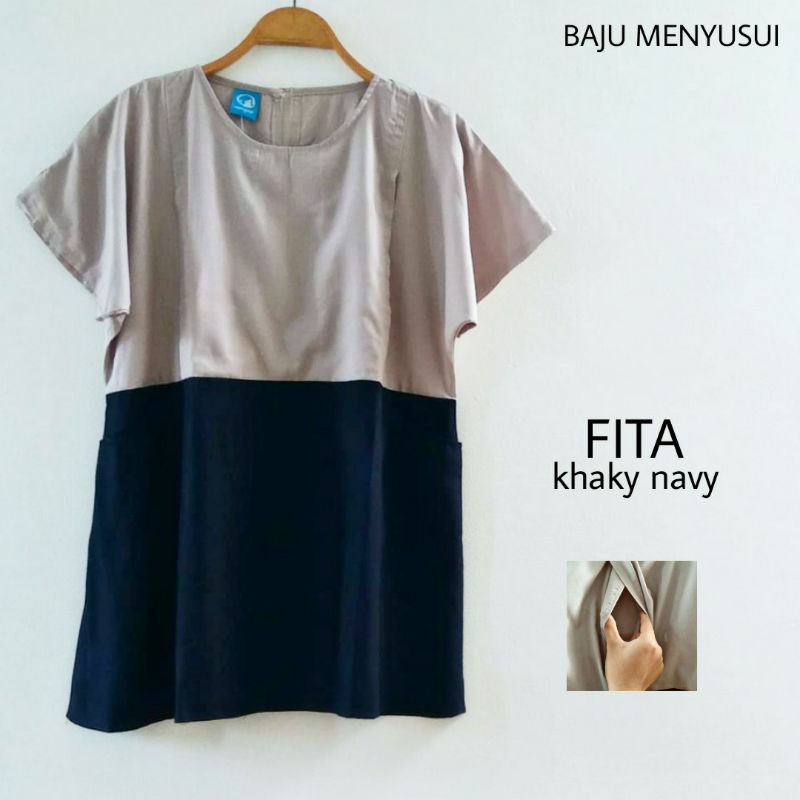 MAMIGAYA Nursing Wear FITA Blouse Atasan Menyusui Baju ASI