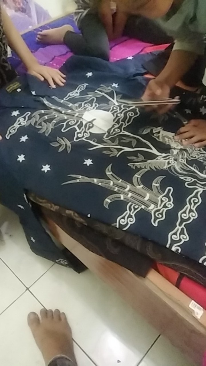 Ayam Batik Dongker Kemeja Batik Pria Full Furing Katun Sragenan