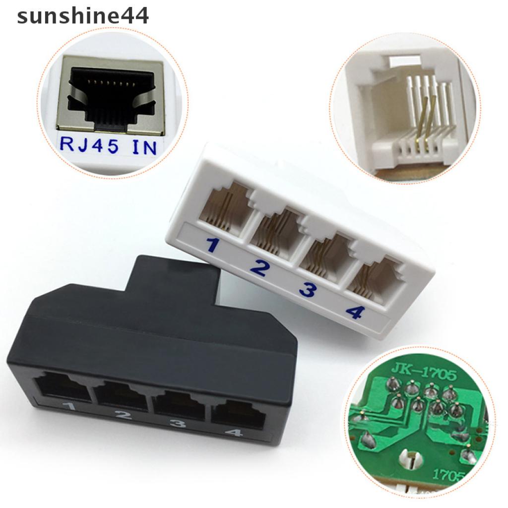 Sunshine Adapter Konektor Splitter Kabel Jaringan RJ45 Ke RJ11 1 Ke 4