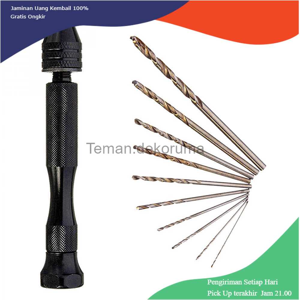 TD-DFA Taffware Bor Tangan Manual HSS Twist Drills dengan 10 Mata Bor - 3003