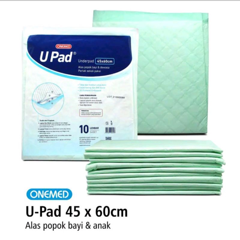 UnderPad Upad / perlak alas popok 45x60cm OneMed pak isi 10