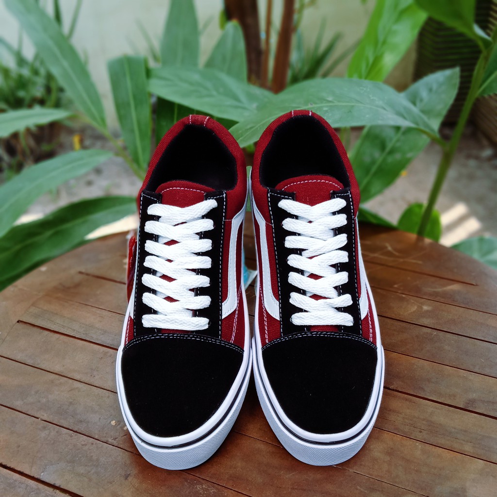COD Sepatu Vanss Old skoll BLACK MARON NAVY Size 36-43 GRADE Premium Sneakers Terlaris-3