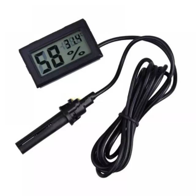 Thermometer &amp; hygrometer higrometer digital mini with probe ( Kabel Sensor )