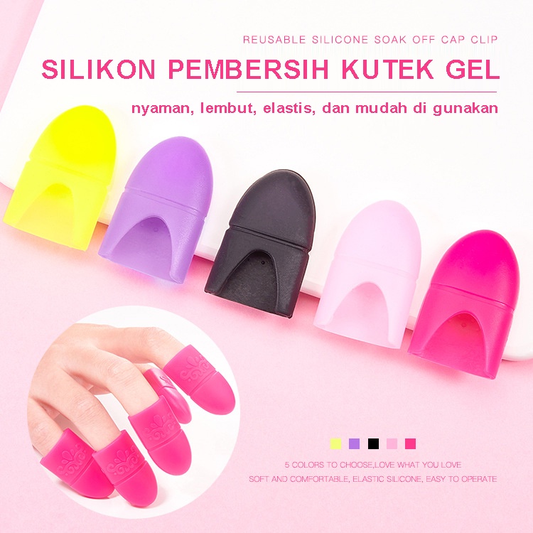 Cap Pembersih Kutek Gel UV Bahan Silikon