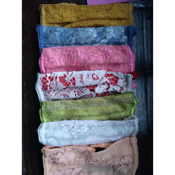 masker brokat/ masker hijab/masker headloop/ masker cantik/ masker kriwil