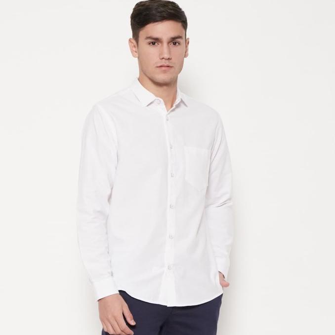 M231 Kemeja Pria Basic Warna Putih 1468A