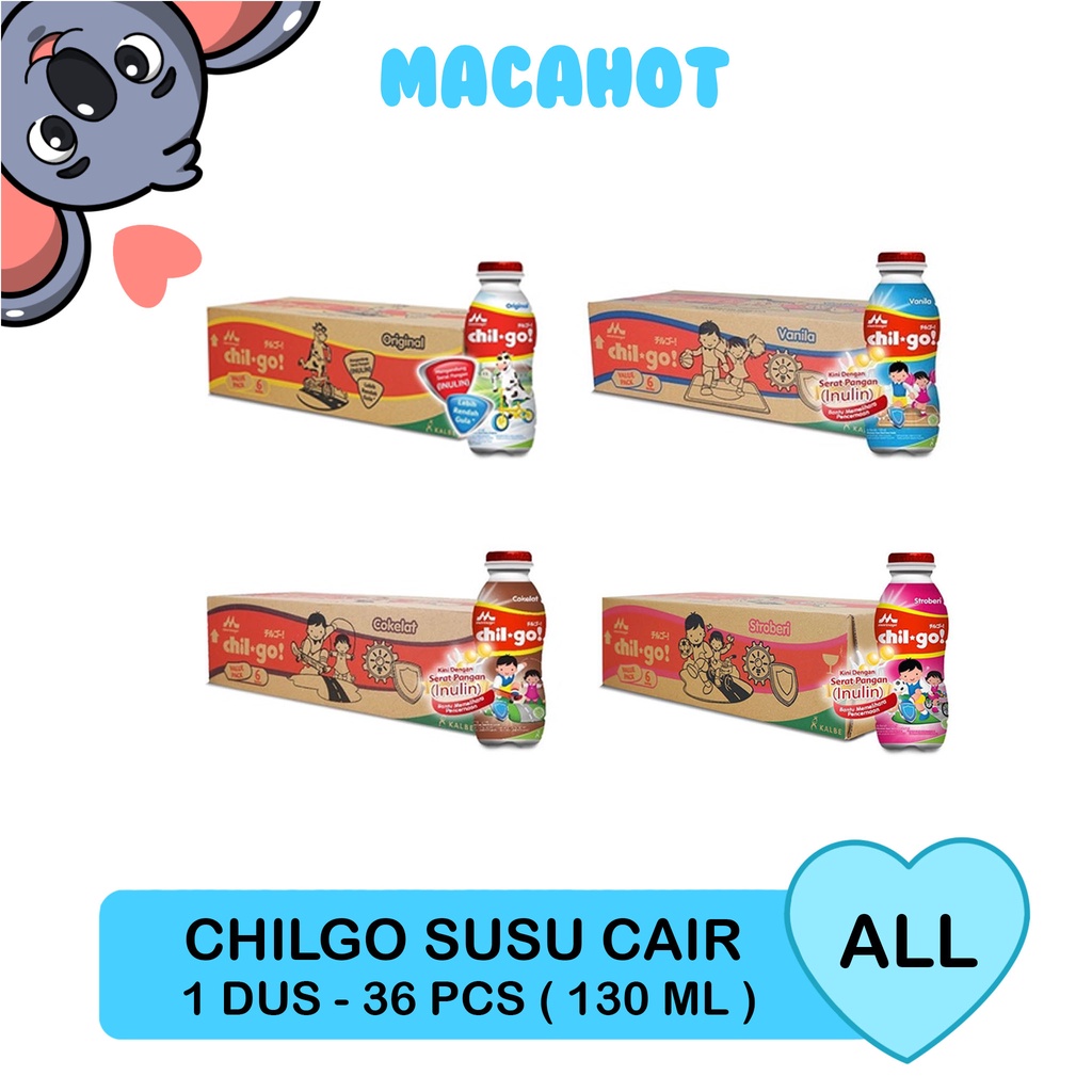 MC CHILGO SUSU CAIR 130 ML COKLAT STRAWBEERY VANILA ORIGINAL MELON MADU CHIL GO LIQUID SUSU CAIR BOT