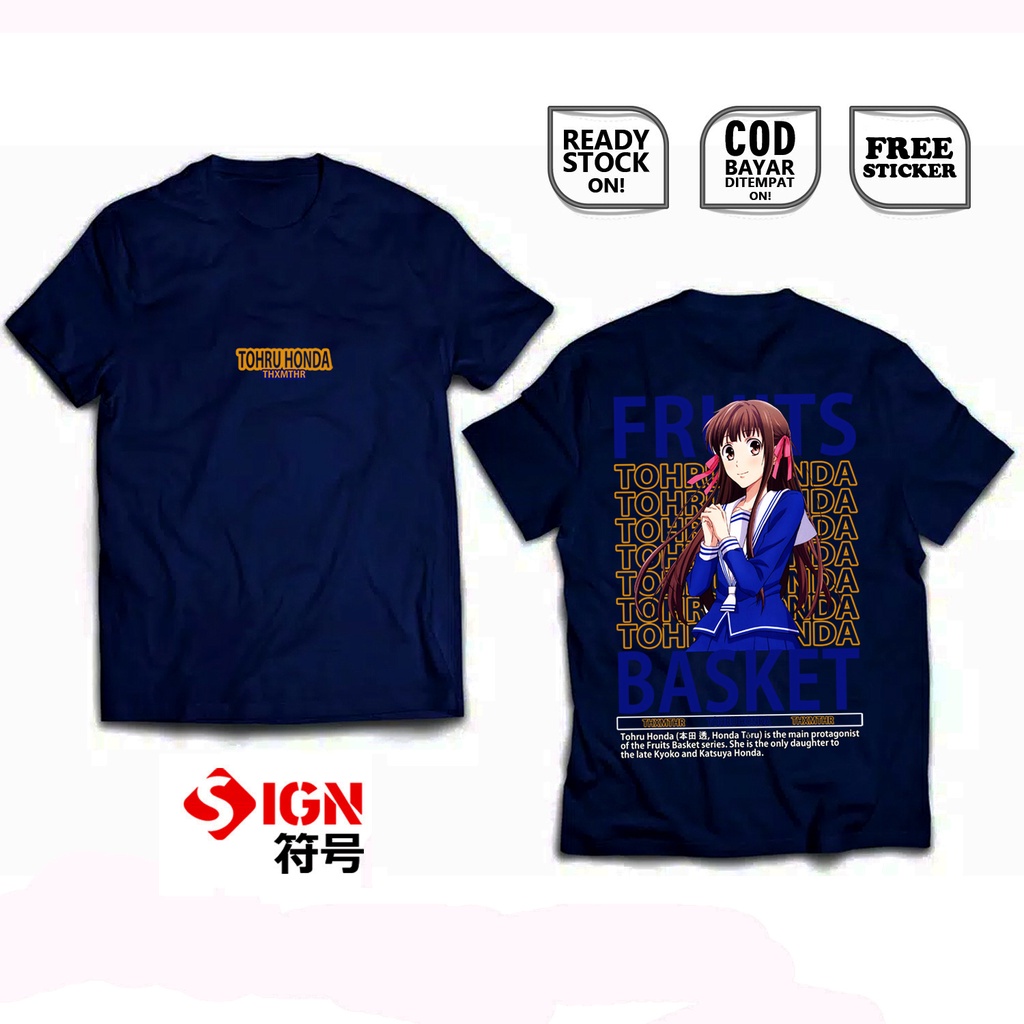 KAOS TOHRU HONDA FRUITS BASKET ANIME MANGA WAIFU WIBU YUKI SOHMA ARISA SAKI DEATH OF KYOKO KYO ISUZU SOHMA KURENO HAJIME BAJU JEPANG COSPLAY JAPAN CULTURE- SIGN CLOTH