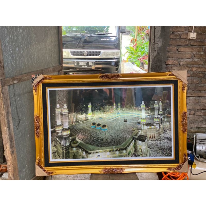 Hiasan dinding kaligrafi kabah makkah lampu+full mp3 Bealgea