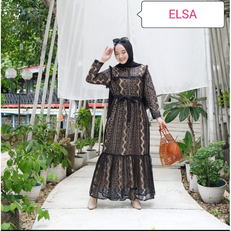 Dress brukat premium dress shabby bahan brukat import full puring  busui