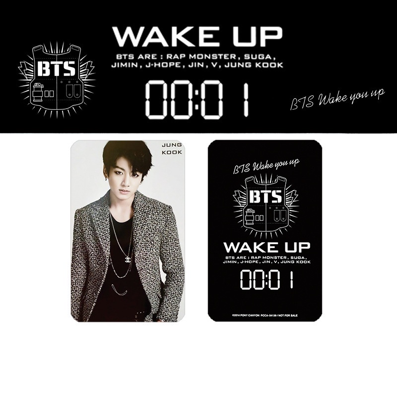 8pcs / set Kartu Lomo Foto BTS Bangtan Boys WAKE UP SUGA JiMin V RM Jin J-Hope Jung Kook