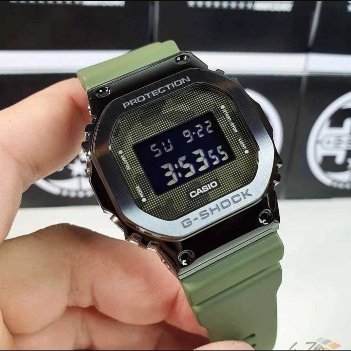 Jam Gshock GM5600B GM 5600 Green Rubber 43mm Ori BM Fullset