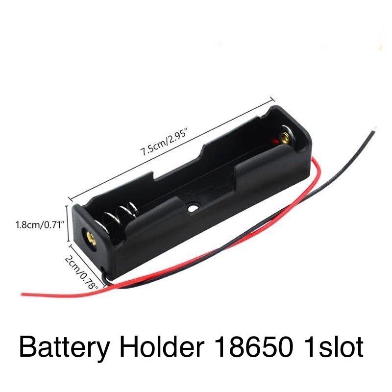 Battery Holder Baterai Case tempat Kotak Batere Box Dudukan satu pin 1x 18650