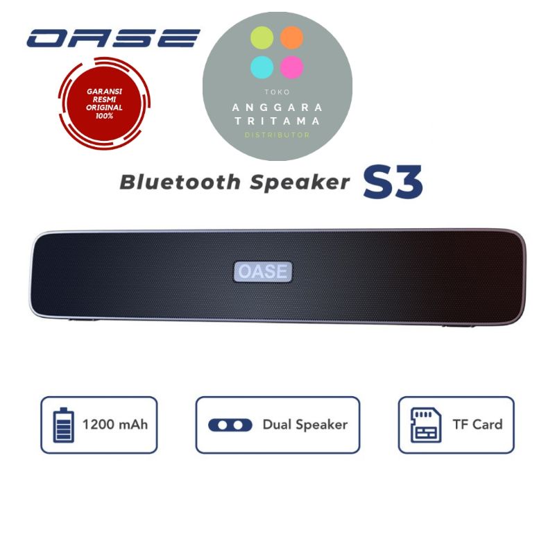 OASE S3 Bluetooth Speaker Portable Long Lasting Battery Clear Audio Dynamic Bass