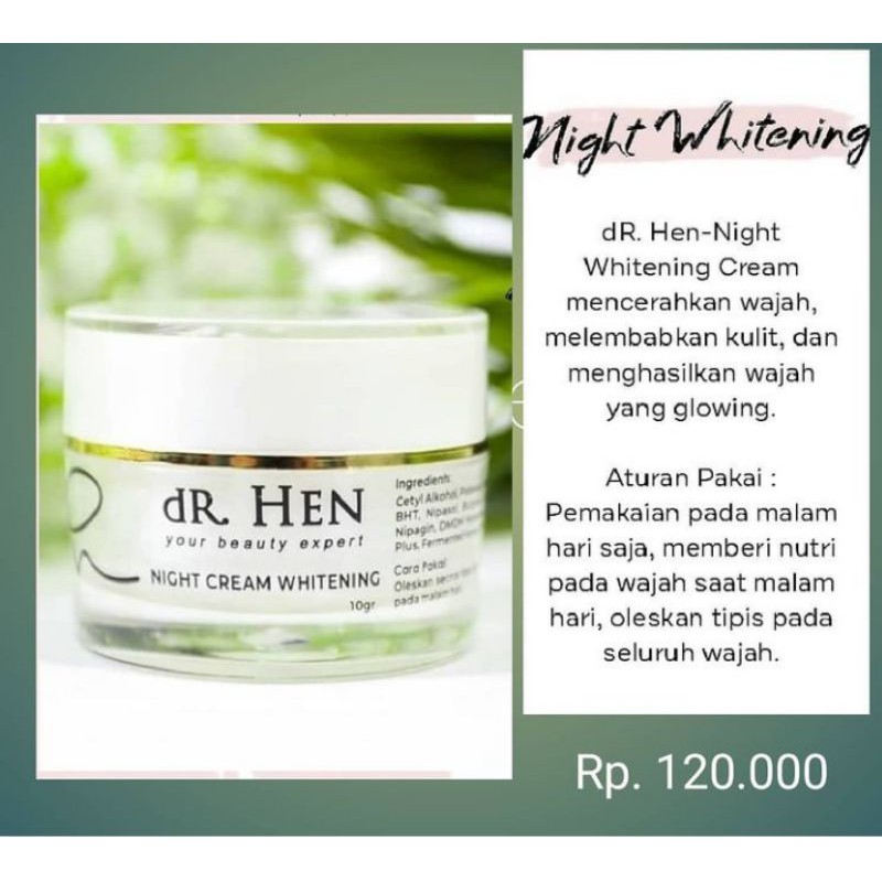 Night Cream Whitening dr.Hen Clinic By Athena Grup