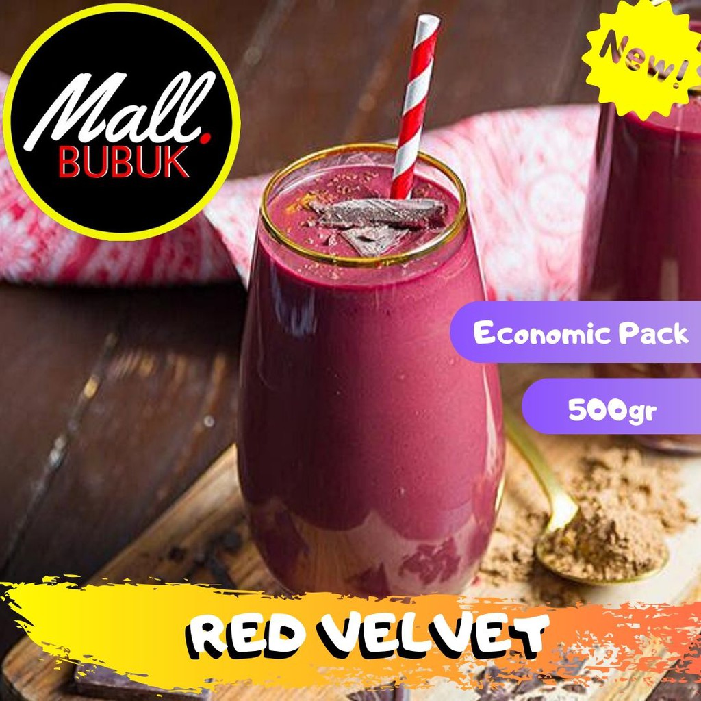 

500 GRAM - Bubuk RED VELVET 500gr - Bubuk Minuman RED VELVET 500gr - RED VELVET Powder 500gr mb