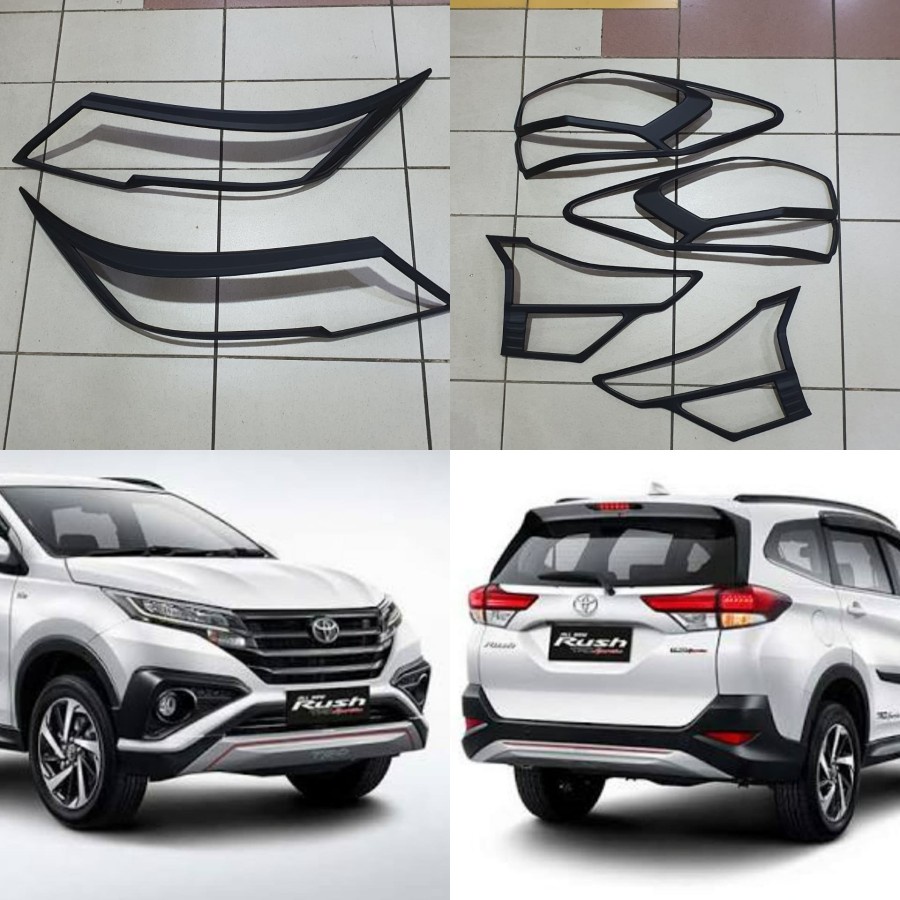 Garnish Lampu Depan Belakang All New Rush Terios 2018-2024 Hitam Doff