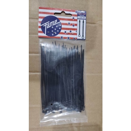 Nylon kabel tie 2,5 x 200mm HITAM kabel ties isi 100pcs kabel tis