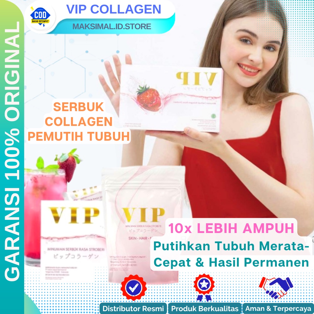 Suplemen Minuman Collagen Pemutih Kulit Badan Merata Permanen Paling Ampuh Aman VIP COLLAGEN BPOM Or