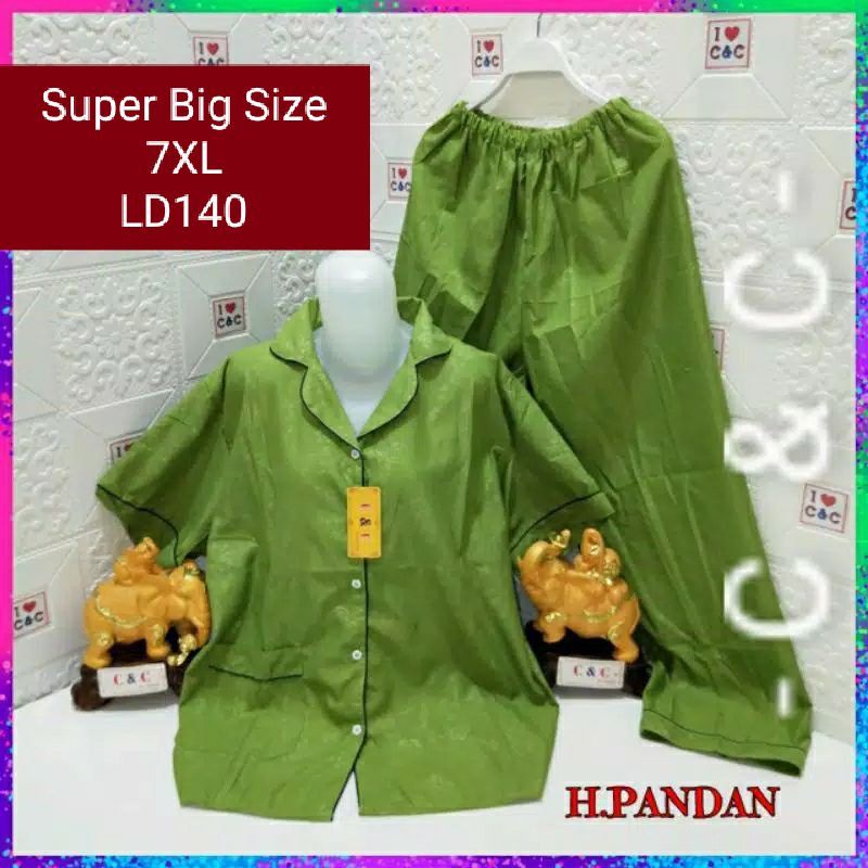CNC - Baju Tidur/Piyama CP 7XL Hembos/Super Big Jumbo Ld140-Hijau pandan