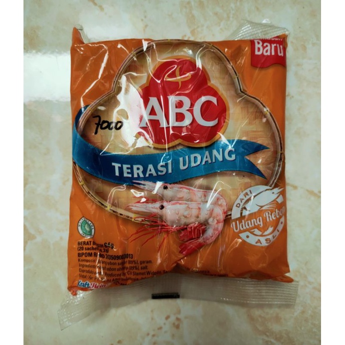 

Terasi udang ABC 1 pak isi 20 Sachet berat 84g murah