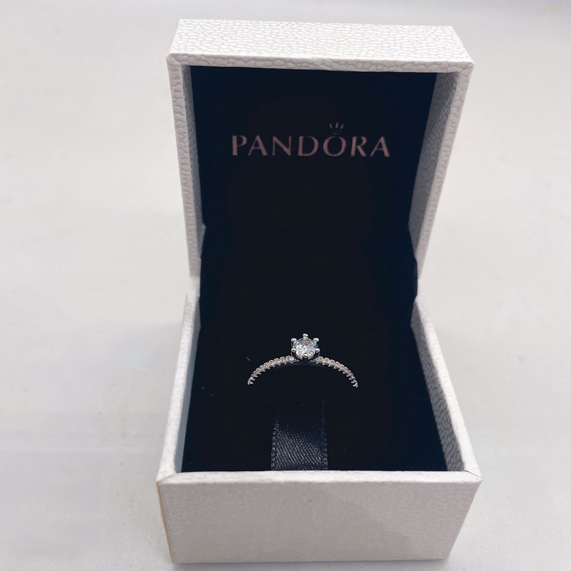 Pandora Cincin 925 Sterling Silver 14k Gold Hias Berlian Untuk Wanita