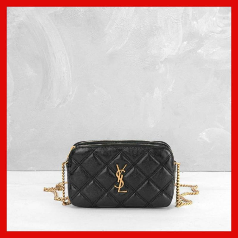 Jual Tas Wanita YSL Saint Laurent Becky Quilted Crossbody Bag Color Black. Branded Original