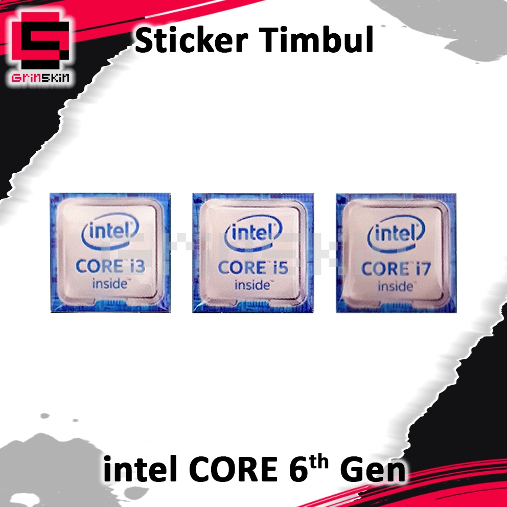 Sticker Timbul Emblem intel Core i3 i5 i7 Gen 6