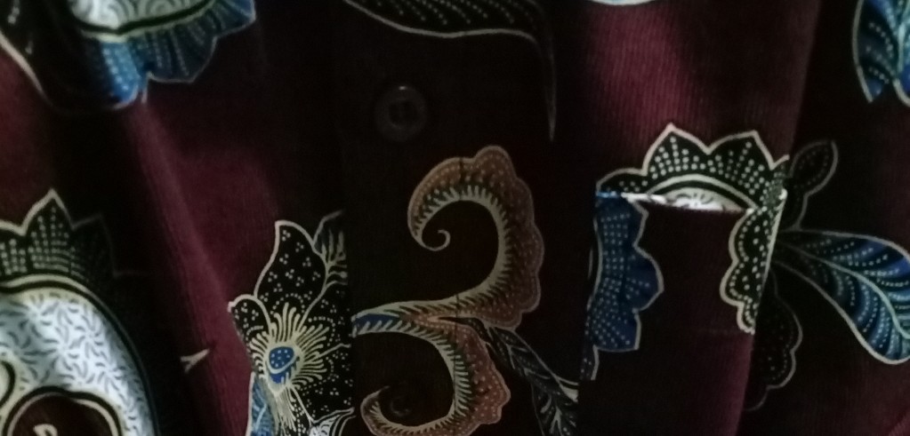 [gridline - S069 Maroon & Navy] Kemeja Batik Slimfit Pria Katun Lengan Pendek M-xxl