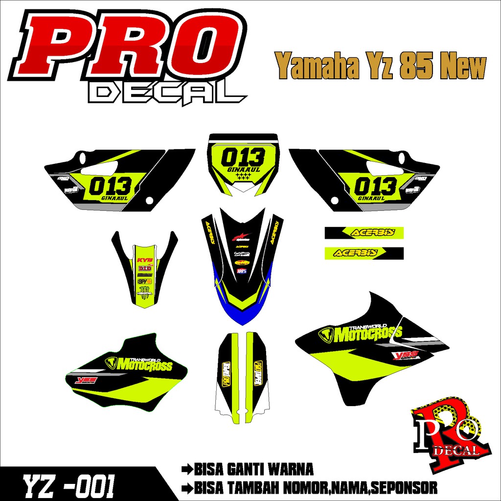 Decal Bebek Custom Yamaha GTX/Yz 85 New/DECAL YAMAHA YZ 85 FULL BODY 001