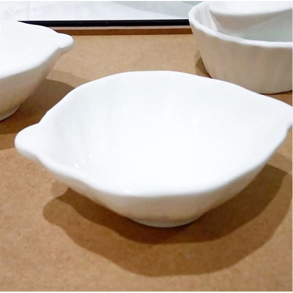 MANGKOK SAUS KERAMIK PUTIH POLOS IMPOR/BOWL UNIK PUTIH/RAMEKIN
