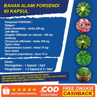 Image of thu nhỏ FORSENDI Obat Herbal Asam Urat dan Nyeri Sendi Lutut Kolesterol 60 Kapsul #5