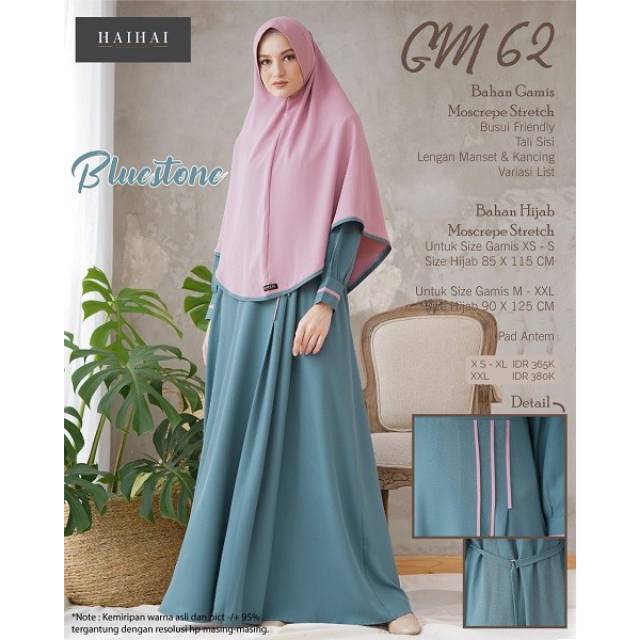 ORIGINAL 100% GAMIS+HIJAB SYAR'I HAITWO GM 62