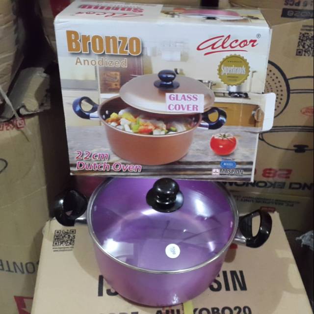 Panci Masak Aluminium Warna Tutup Kaca