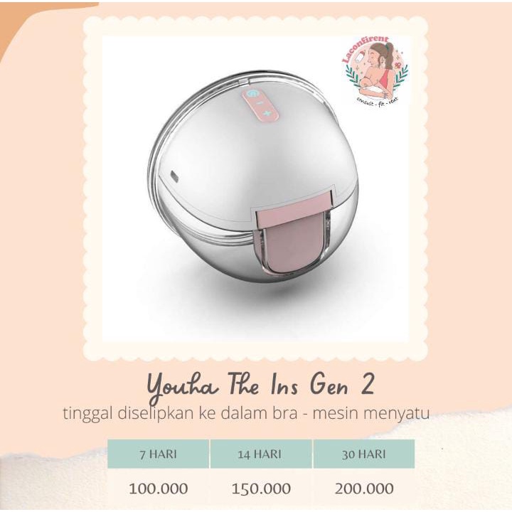 Sewa Pompa Asi Youha The Ins Gen 2 (kirim dari Bandung)
