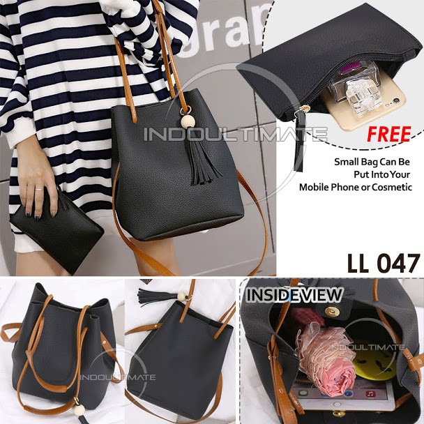 Tas Selempang Wanita LL-047 Tas Import Wanita Sling Bag + Dompet Wanita Clutch Wanita Top Handle Bag