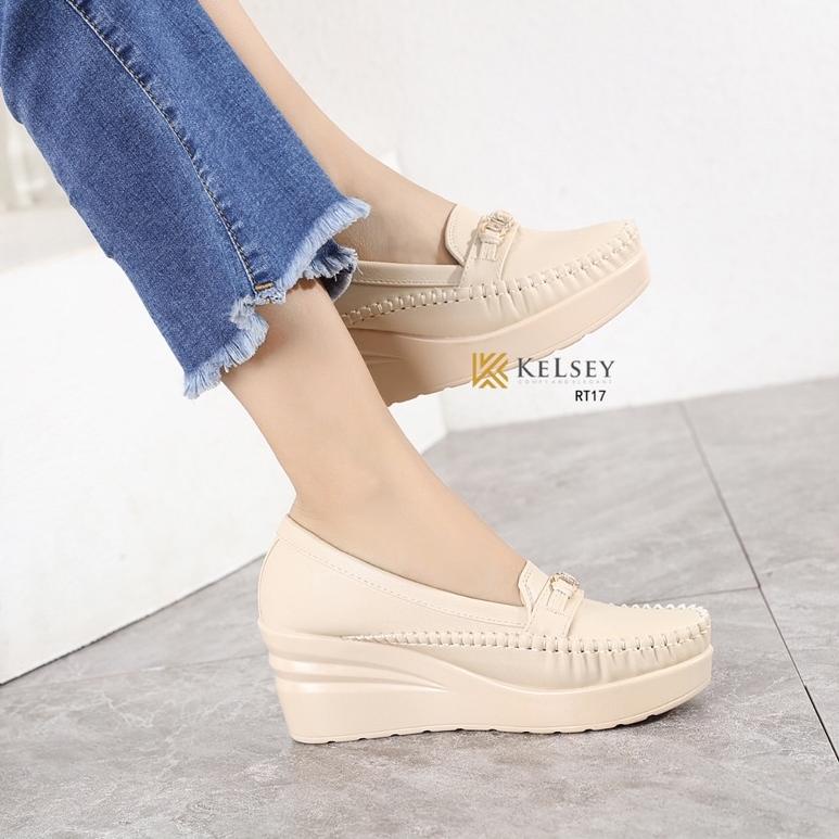 ㊢ Kelsey Sepatu Wedges Wanita 6,5cm / Sepatu Kerja Wanita RT17 ぇ