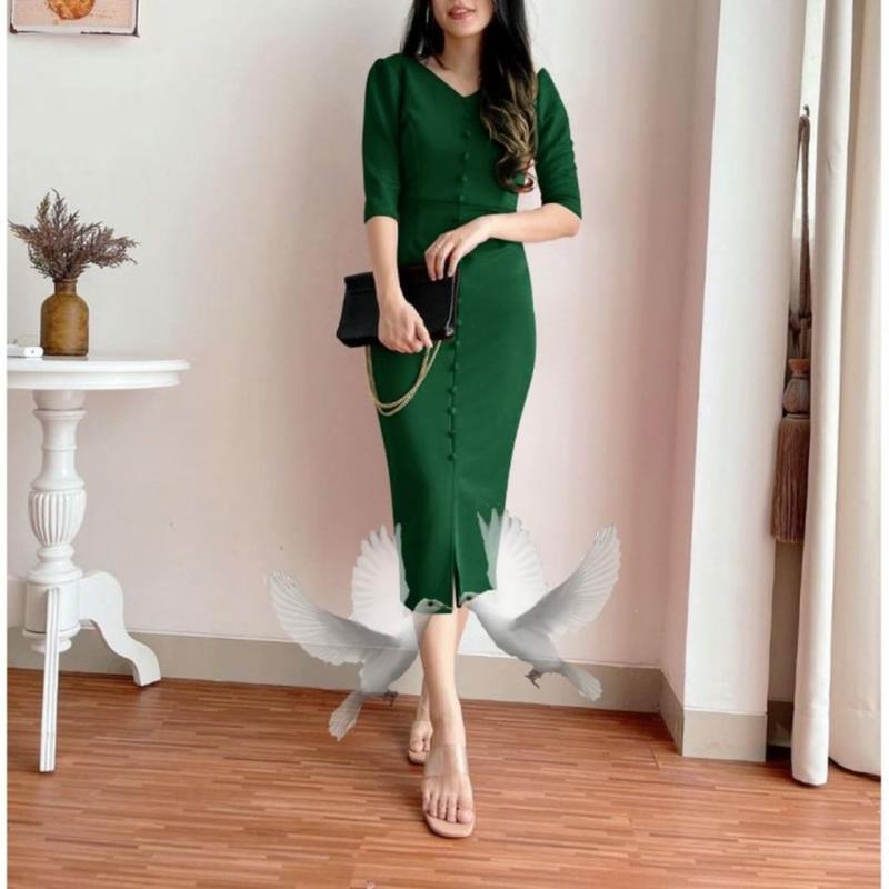 Pakaian Wanita / Casual Dress Kekinian / Fashion Terbaru Gamis Polka [Dress 0117] Saq Yl418 Dress Ha