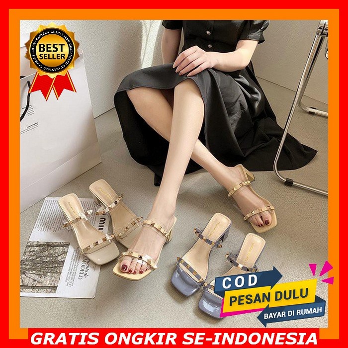 (Bisa Cod) High Heels 9Cm Mewah Sendal Hak Tinggi Hils Wanita H 02 36 40 Sandal Hak Tahu Wanita 3Cm/