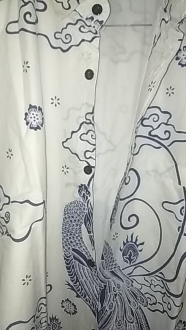 Merak Putih Panjang Kemeja Batik Pria Full Furing Batik Solo Pria Lengan Panjang