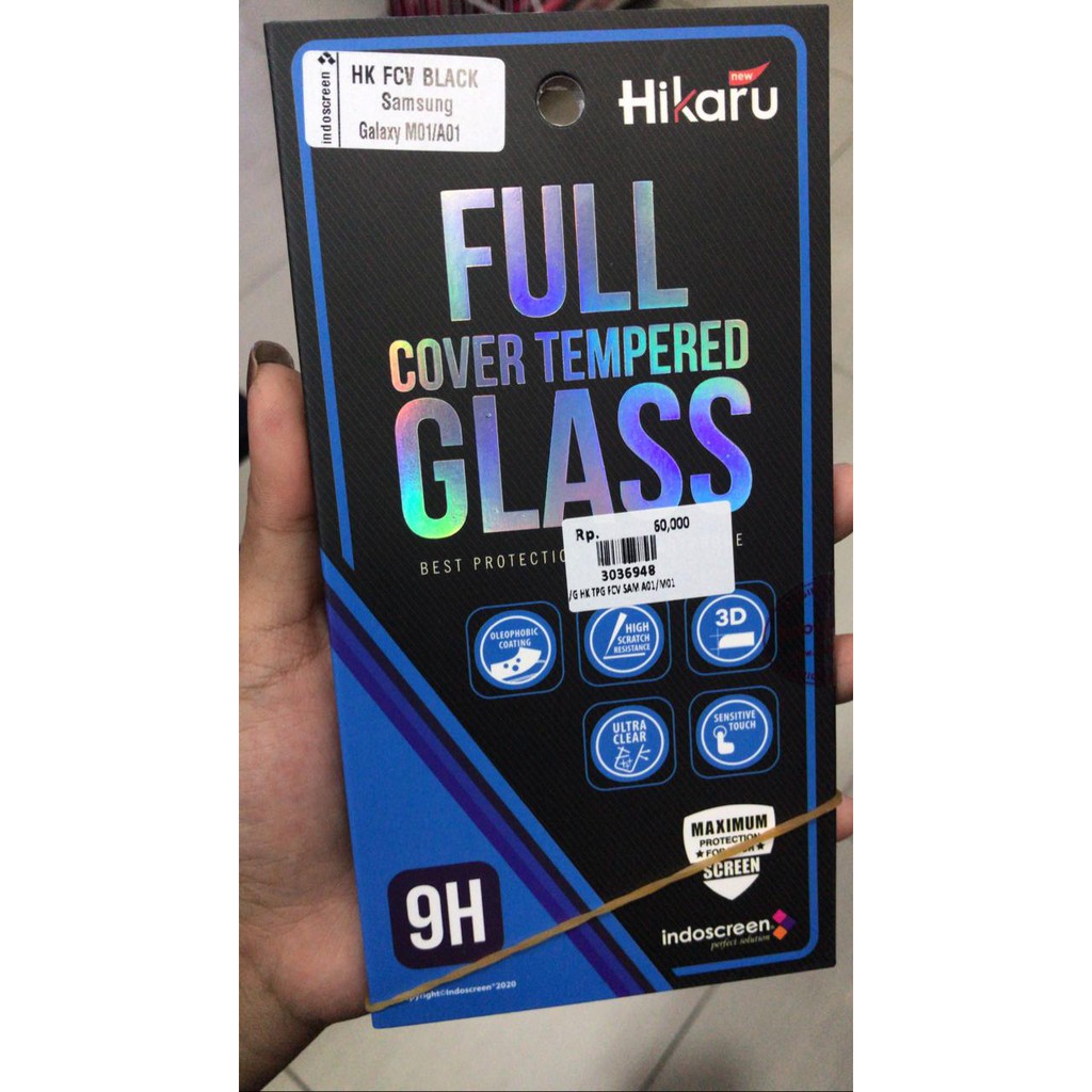 ANTI GORES SAMSUNG A01 HIKARU FULL COVER TEMPERED GLASS