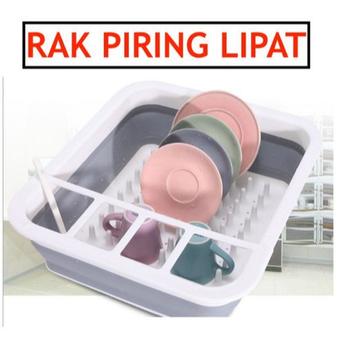 Rak Piring Lipat Tempat Pengering Gelas Piring Peralatan Dapur Rak Praktis Ekonomis Rak Lipat