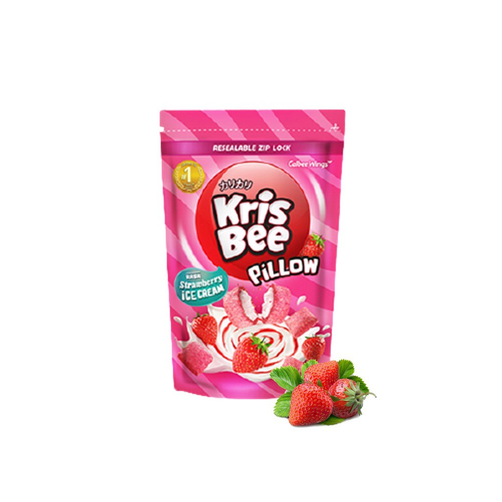 Krisbee Pillow Strawberry Ice Cream 100 gr - Gambar 2