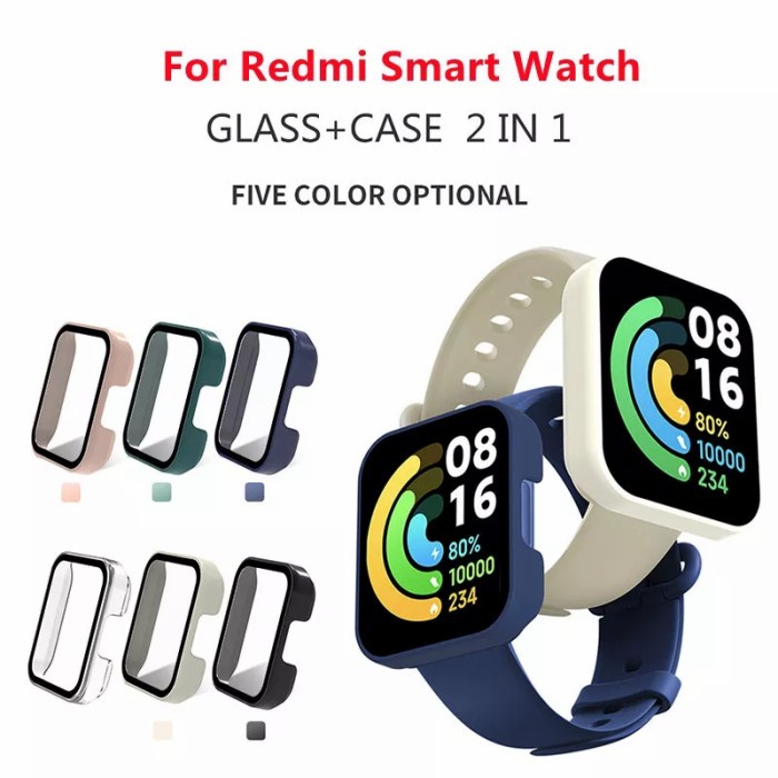 PC Hard Case For Redmi Watch 2 Lite Case Cover With Tempered Glass