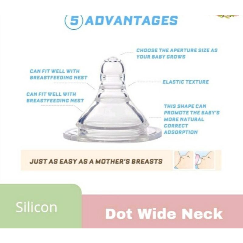 1pcs Nipple Dot Wide Neck silicone