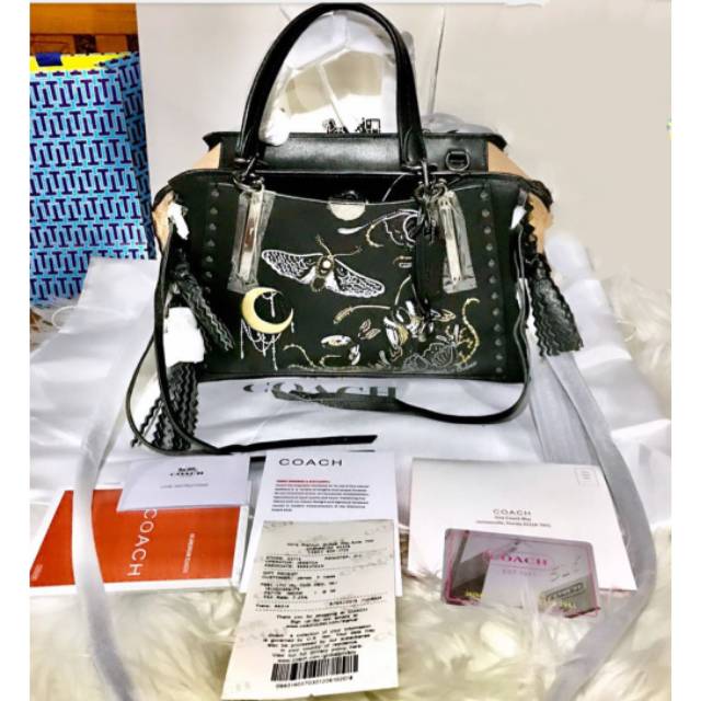 Original Coach Dreamer With Butterfly Tatto Black  Leather in Signature