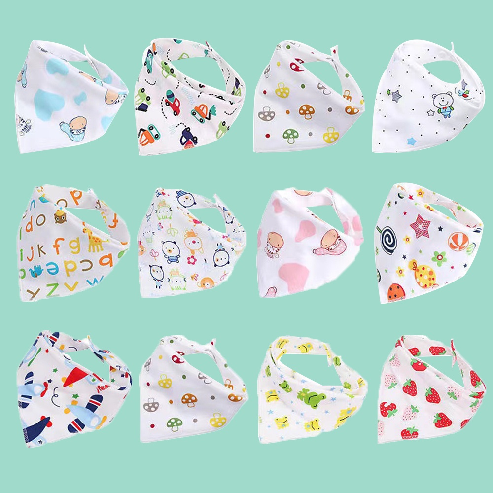 HIPPO LAND Baby Bib / Slabber Segitiga Bayi / Celemek Makan Bayi 5