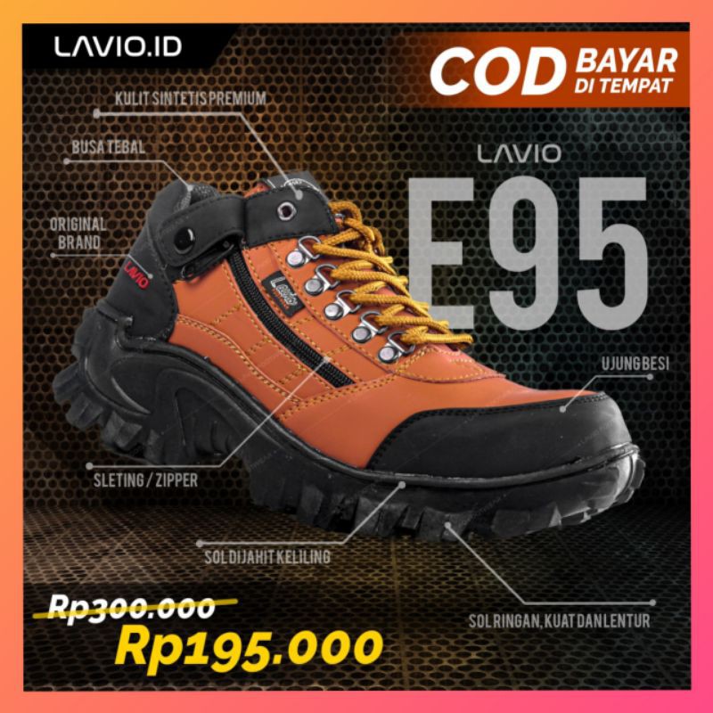 Sepatu Safety Ujung Besi Pria Original Lavio E95