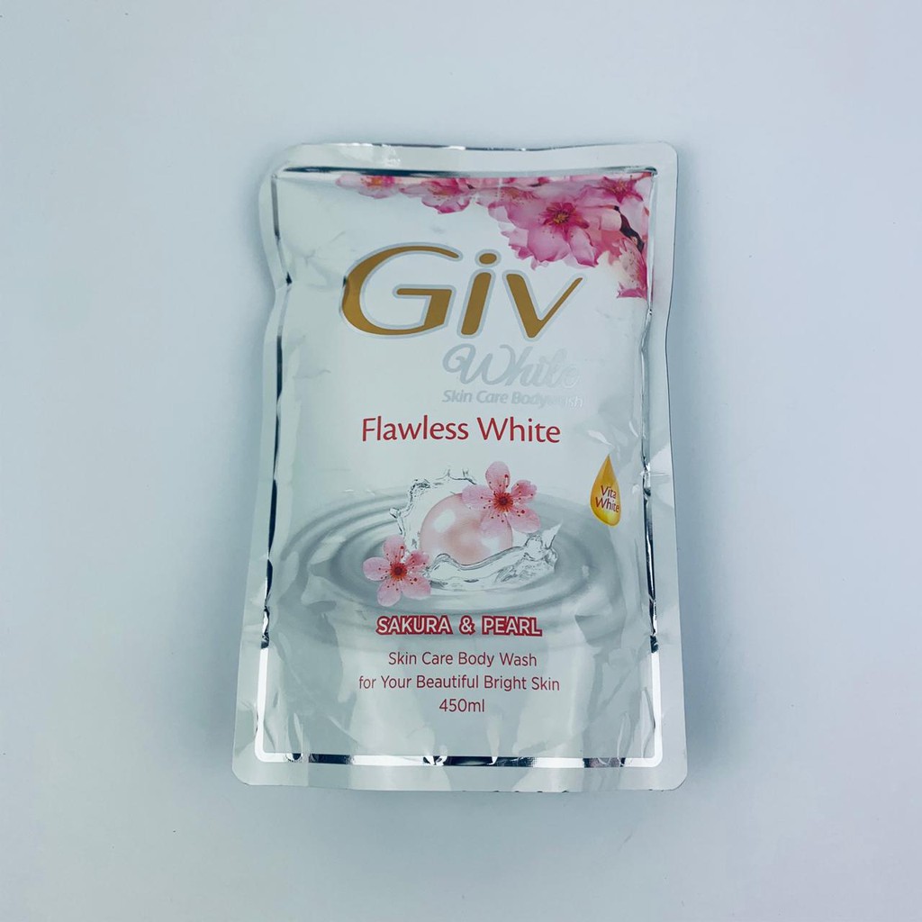 Giv / White / sabun badan / 450ml / Boady wash / sakura dan pearl